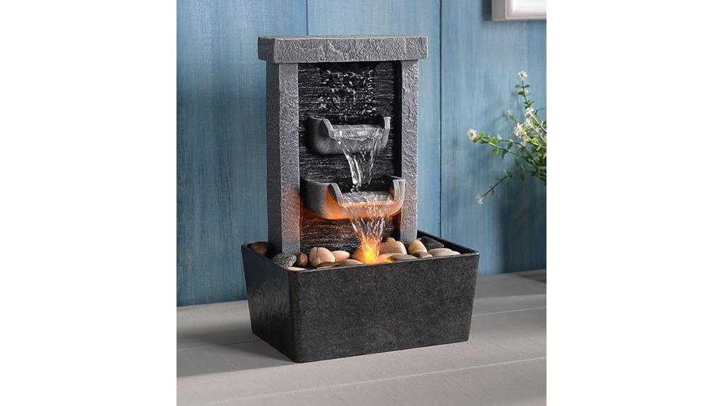 indoor waterfall fountain lighting