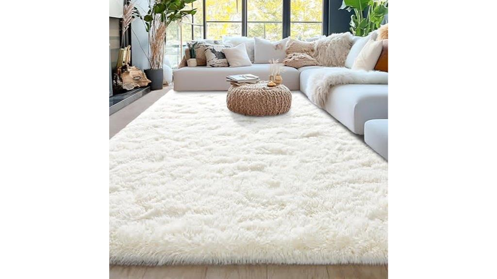 large fuzzy area rug