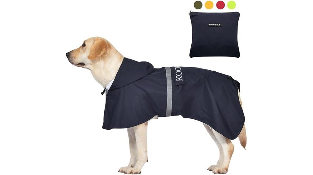 large navy dog raincoat