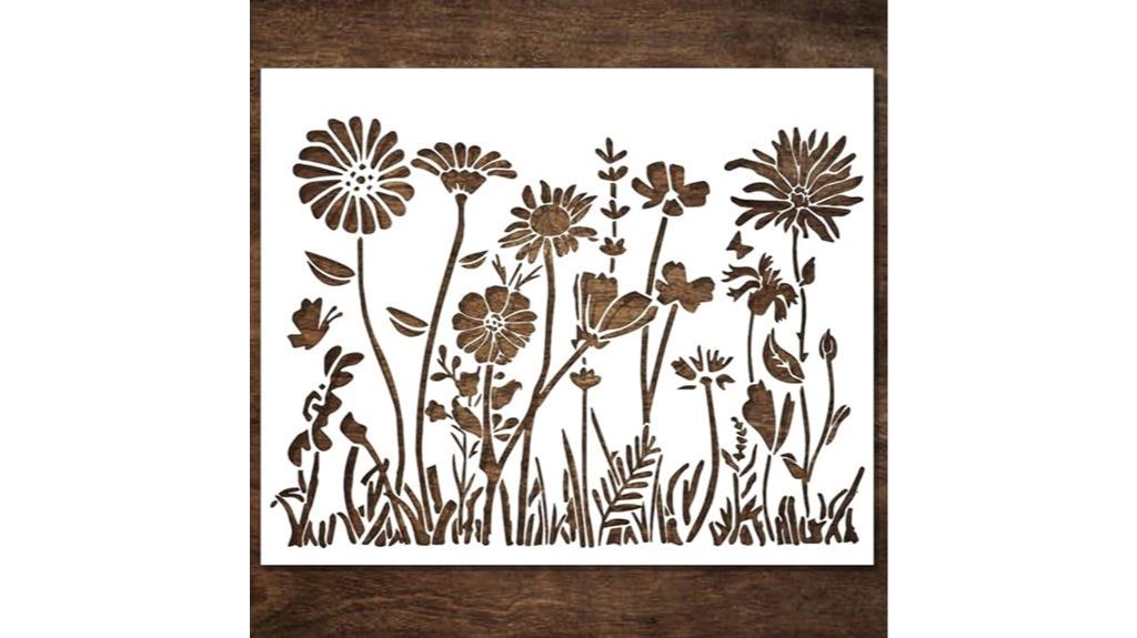 large wildflower stencil