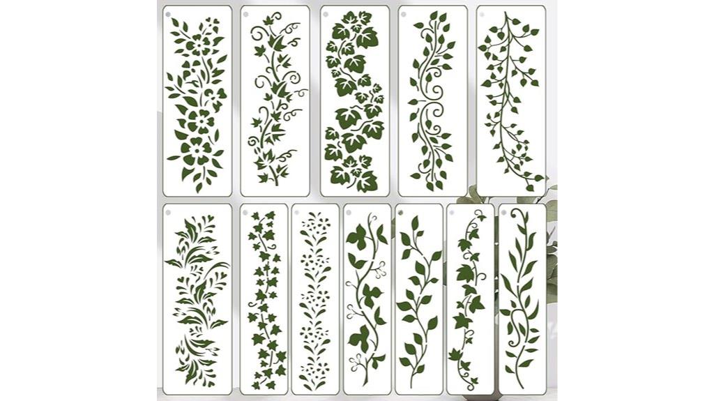leaf vine stencil set