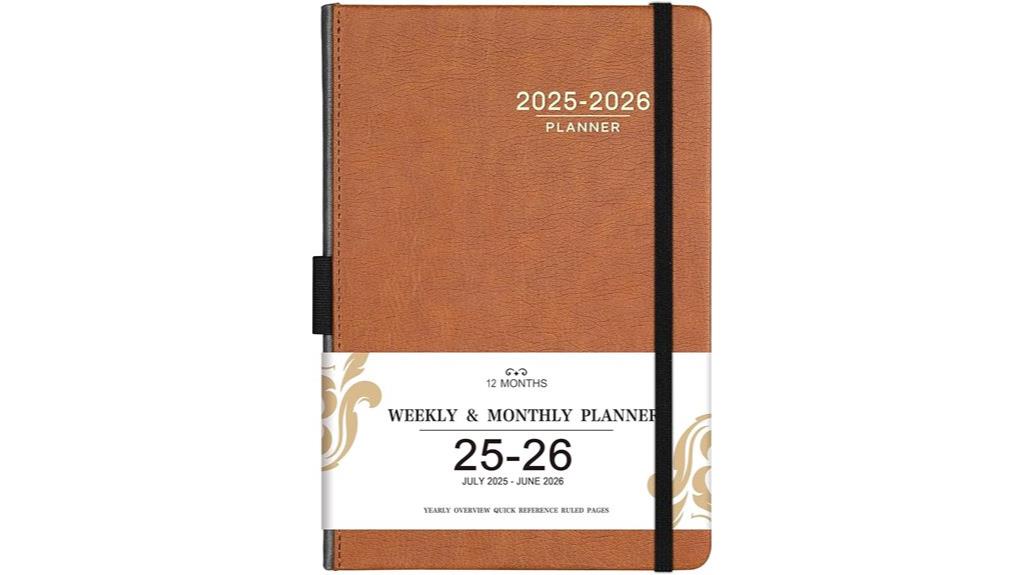 leather cover weekly planner