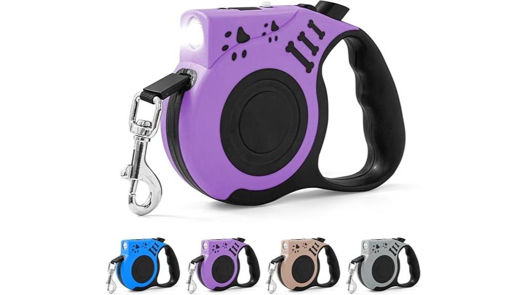 led flashlight retractable leash