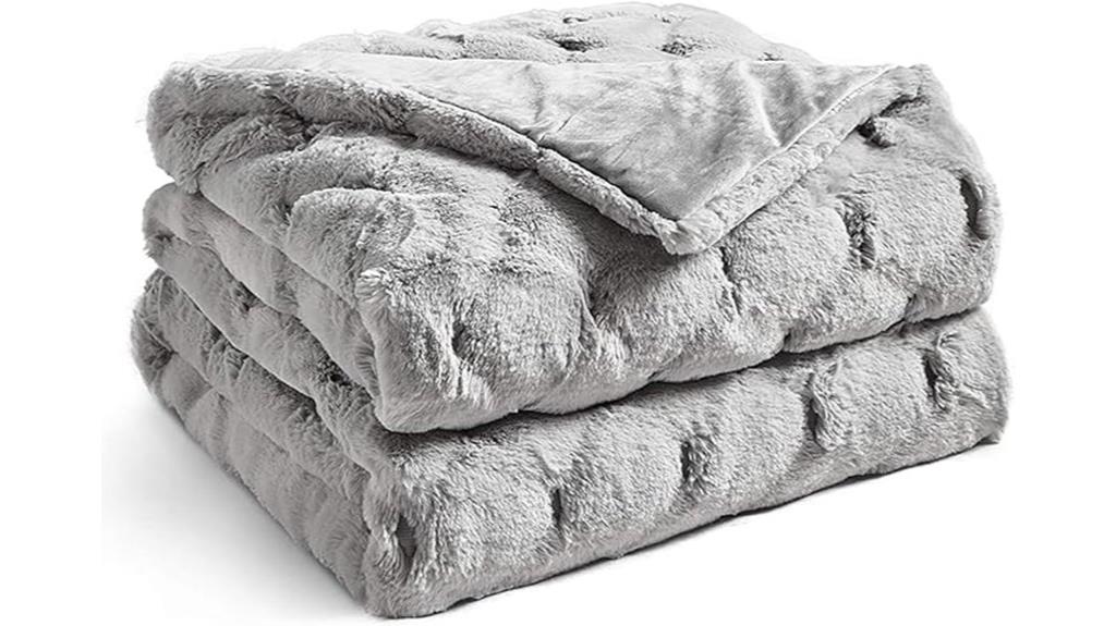 light grey 10lb fuzzy blanket