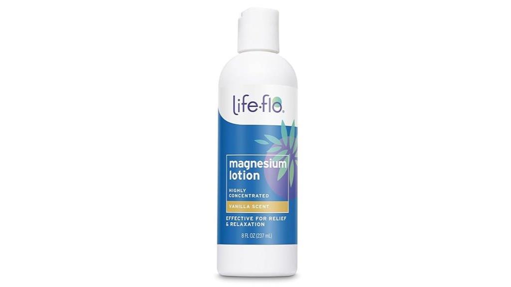magnesium vanilla scented lotion