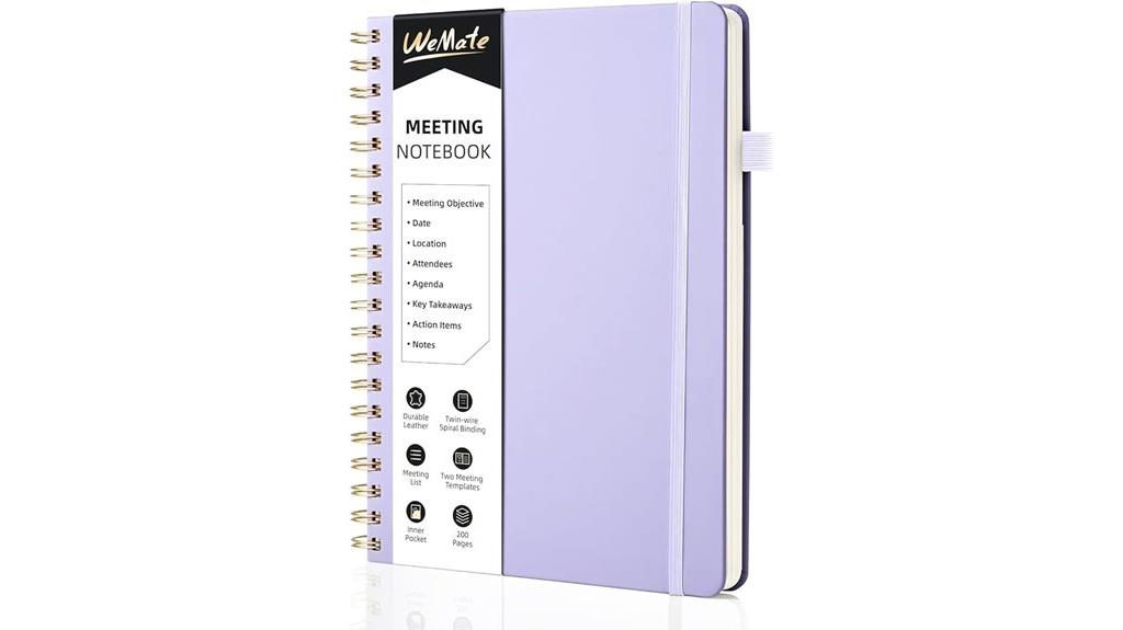 meeting notebook with agenda