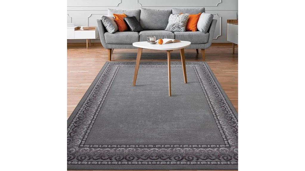 modern bordered 5x7 rug