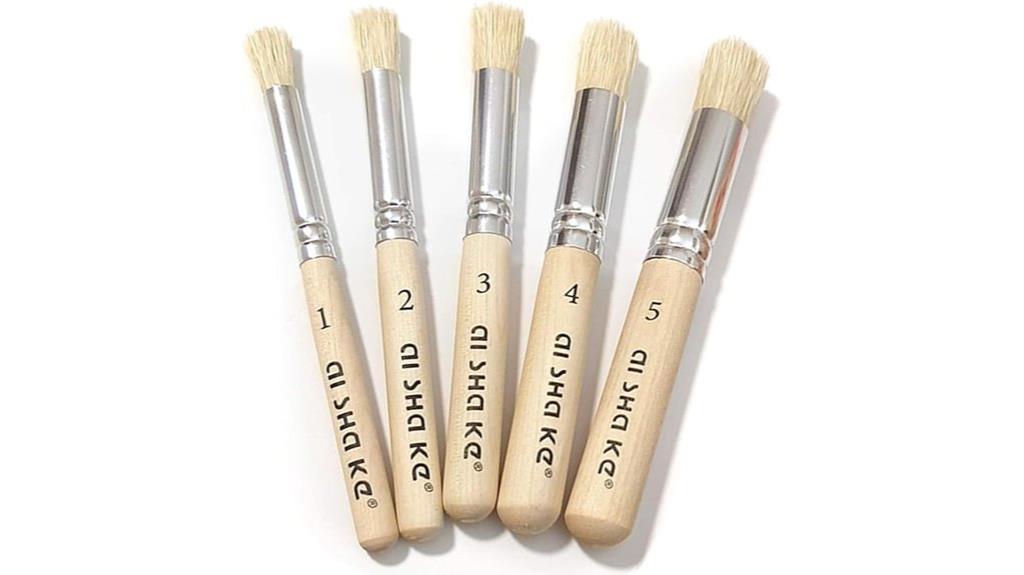 natural bristle paintbrush set