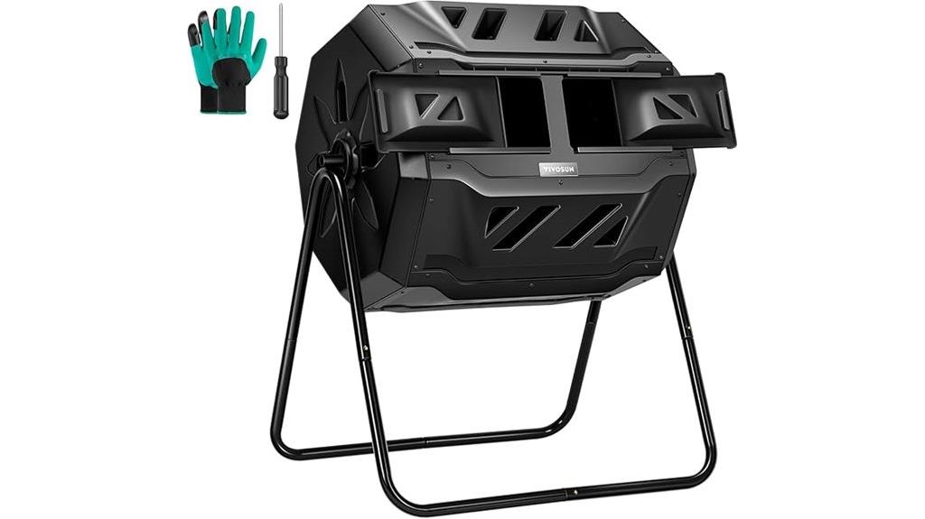 outdoor black tumbling composter