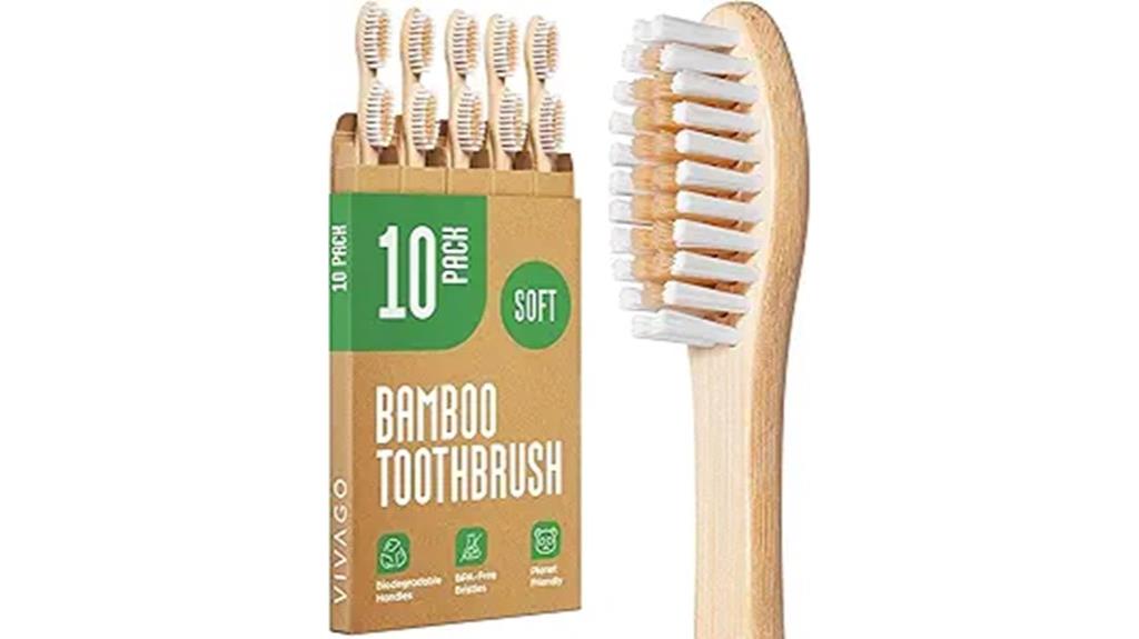 pack of bpa free bamboo toothbrushes
