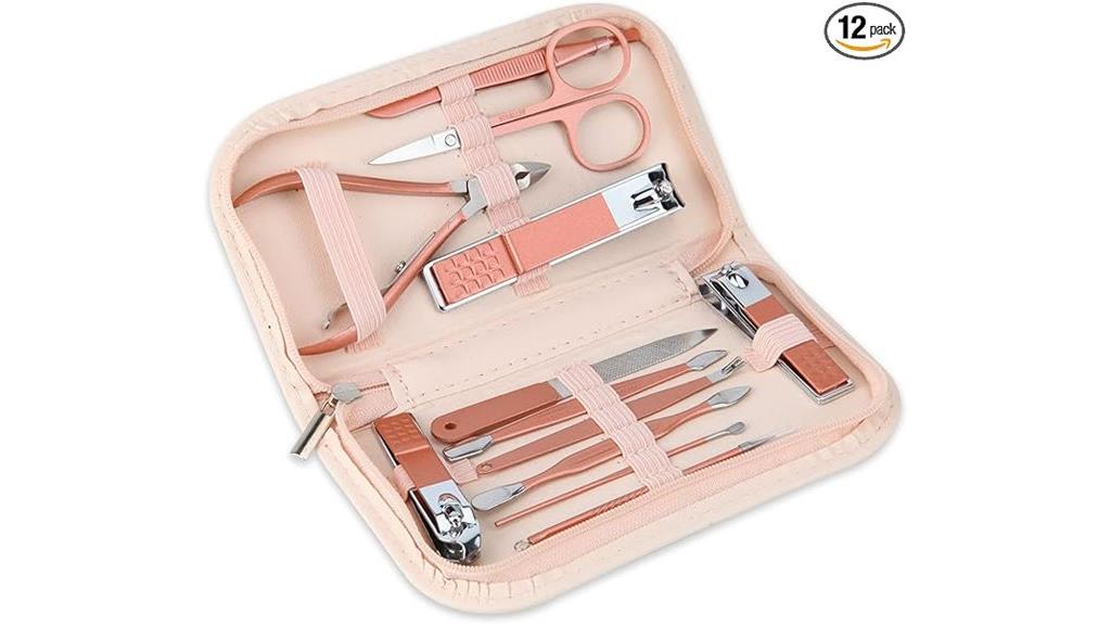 pink leather beauty kit