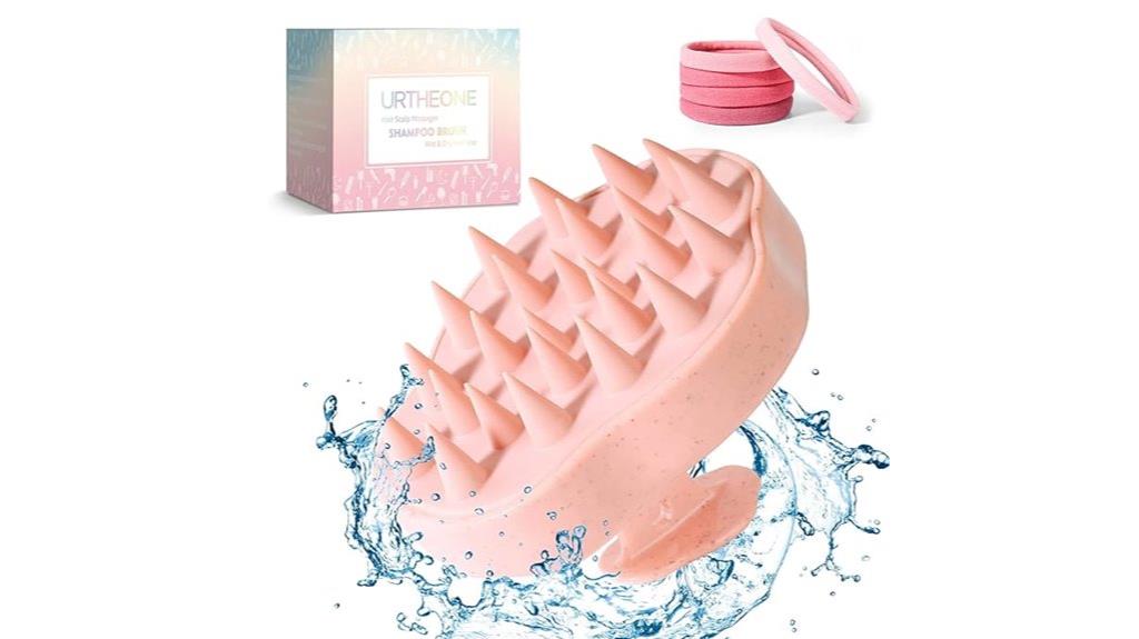 pink scalp massager brush