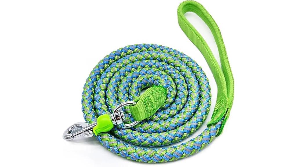 reflective green dog leash