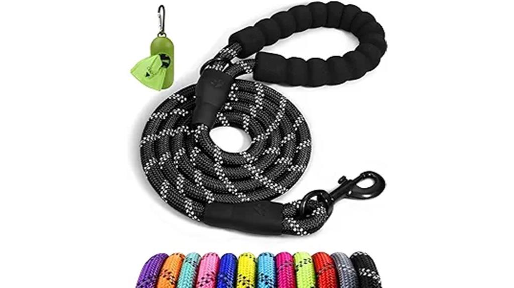 reflective padded dog leash
