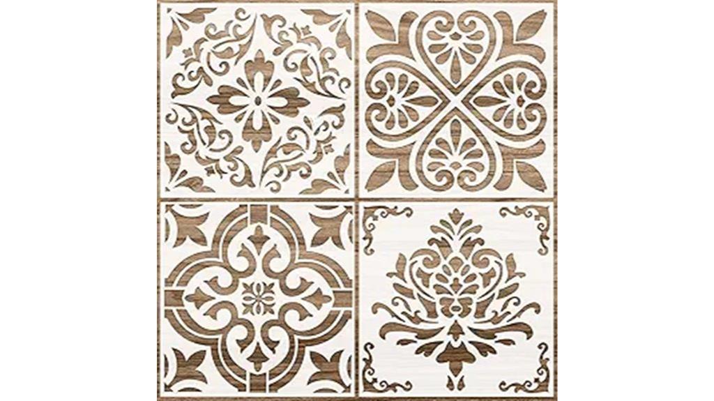 reusable 12x12 wall tile stencils