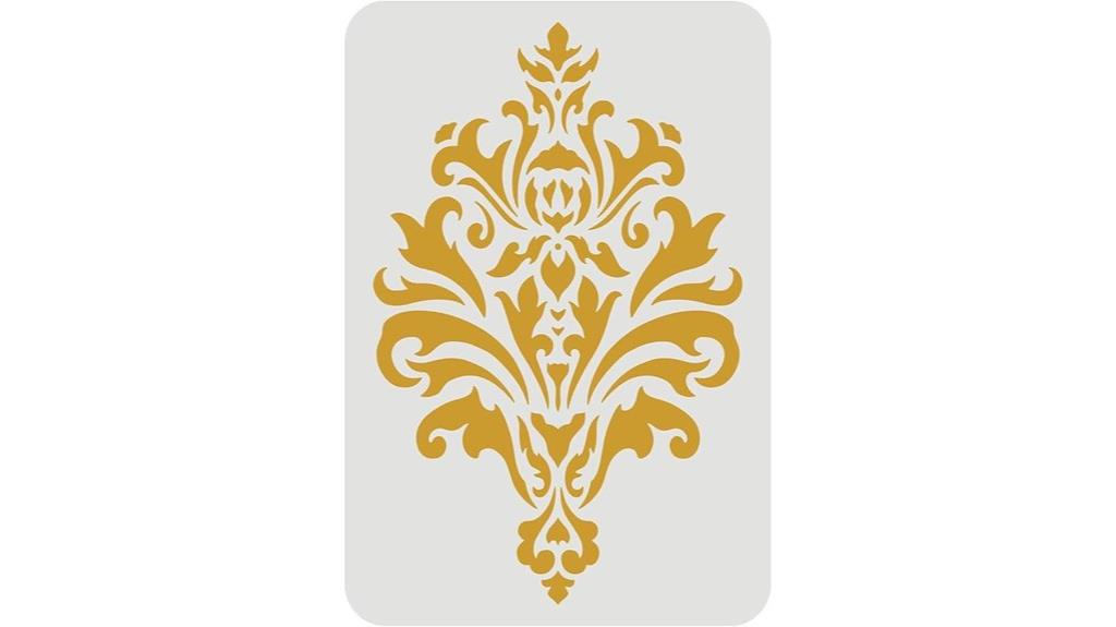 reusable damask floral stencil