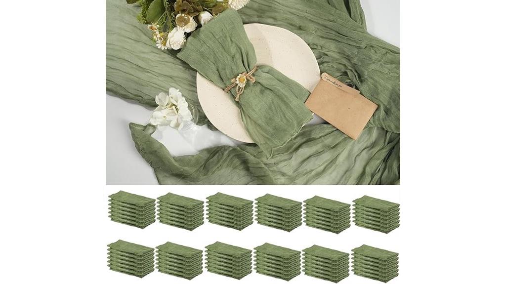 sage green cheesecloth napkins
