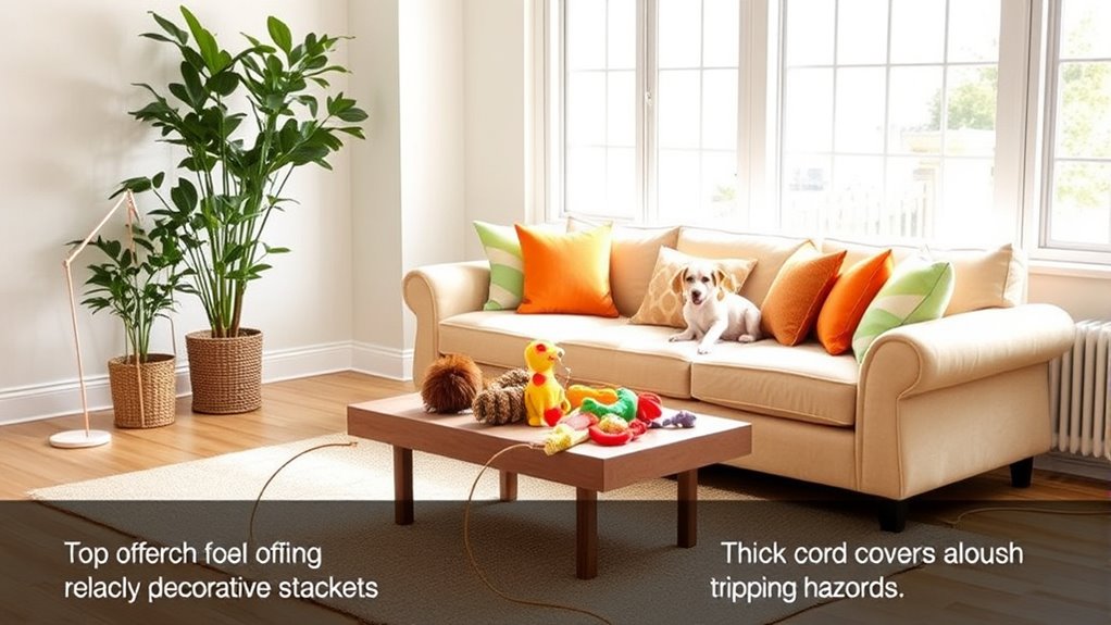 secure cords and plants