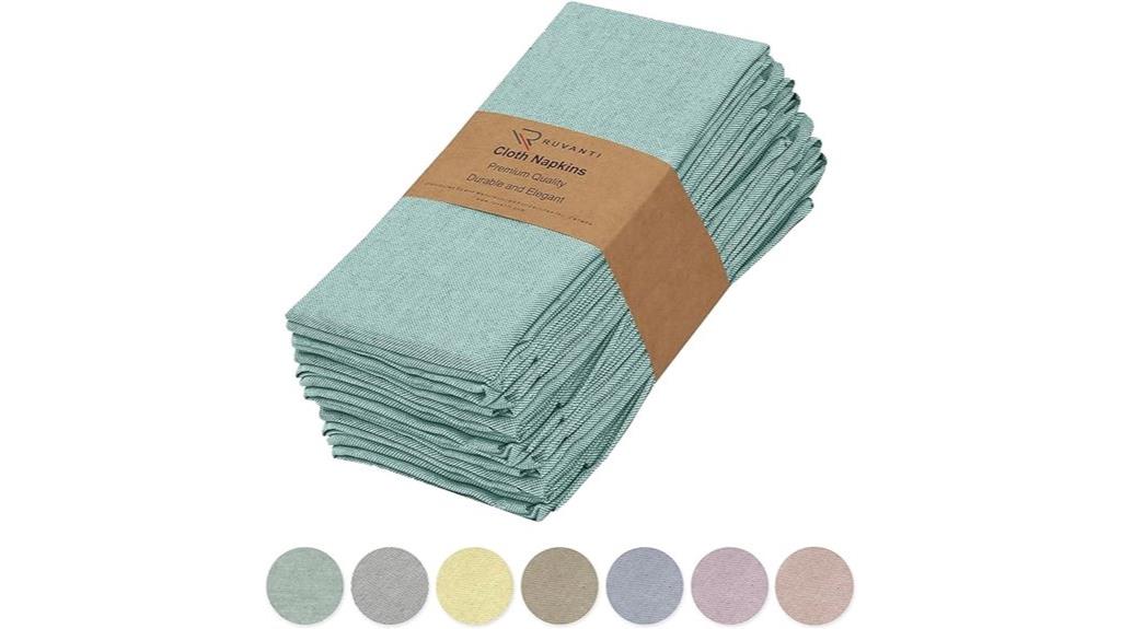 set of 12 reusable cloth napkins