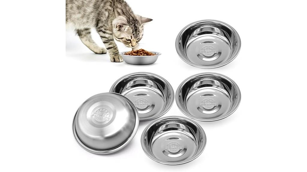 set of five stainless bowls
