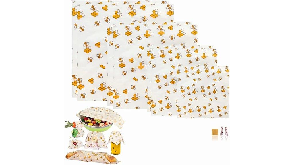 set of seven beeswax wraps