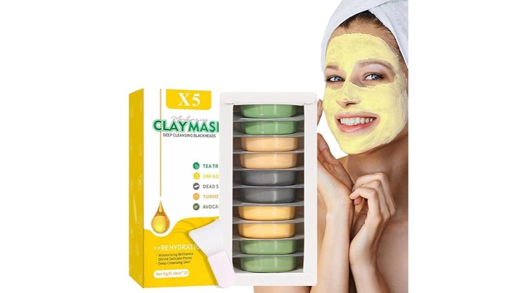 set of ten clay masks