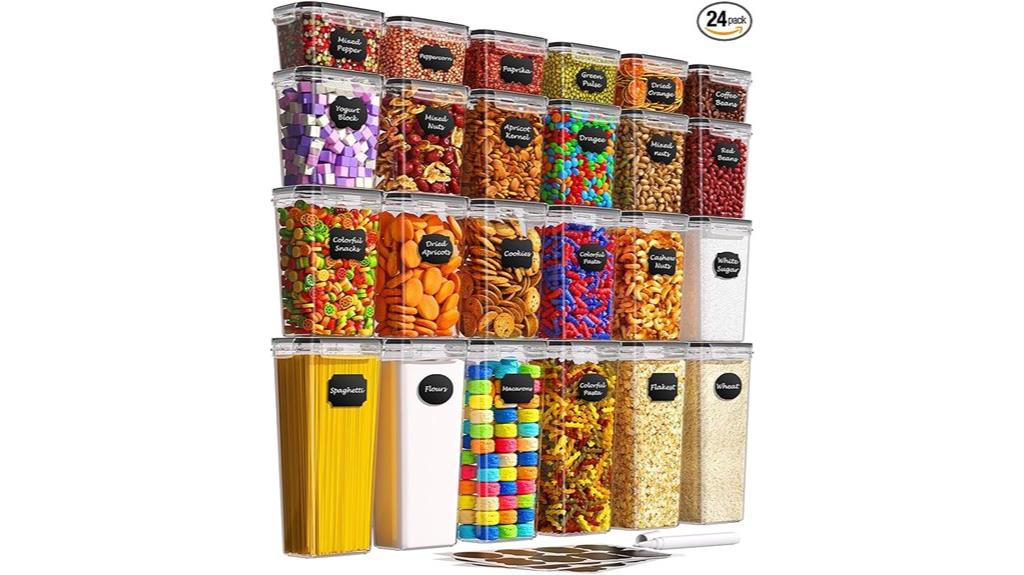 set of twenty four airtight containers