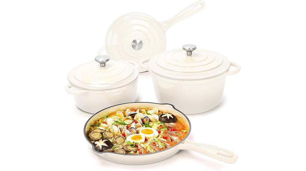 seven piece cast iron cookware