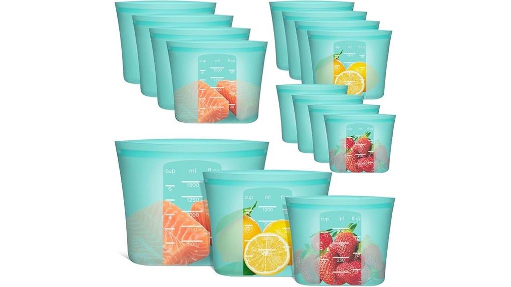 silicone reusable storage bags