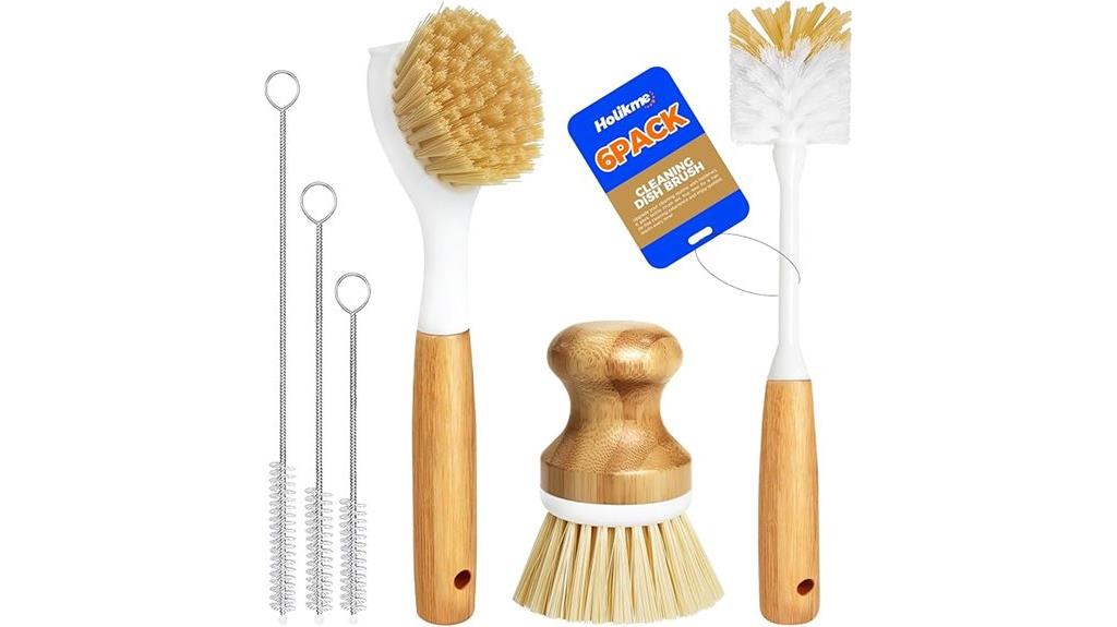 six pack dish brush set