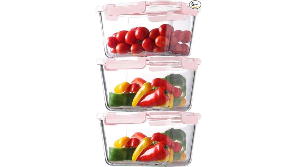 six pack glass containers