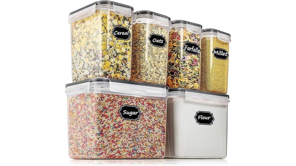 six piece airtight containers