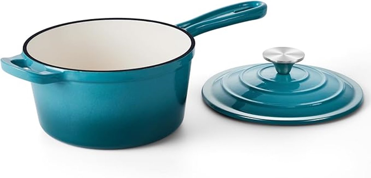 small enameled cast iron saucepan