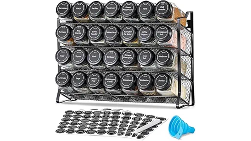 spice rack with jars