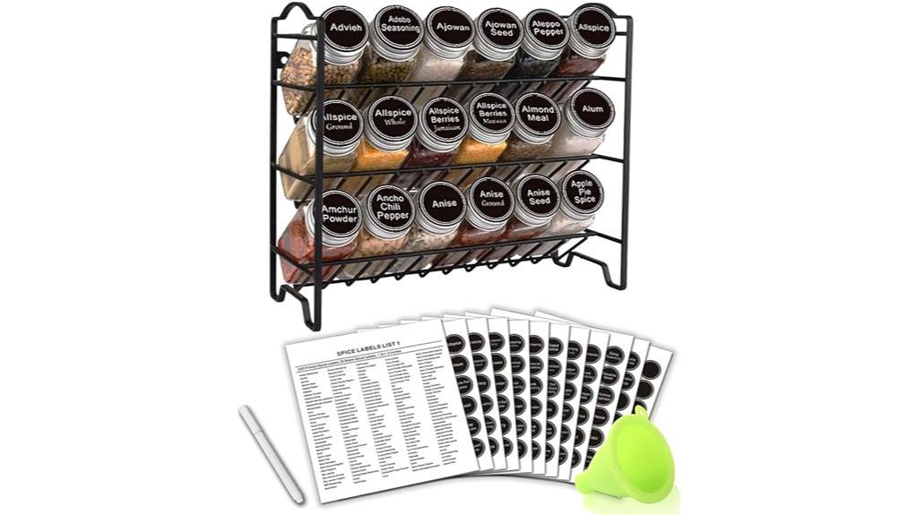 spice rack with jars