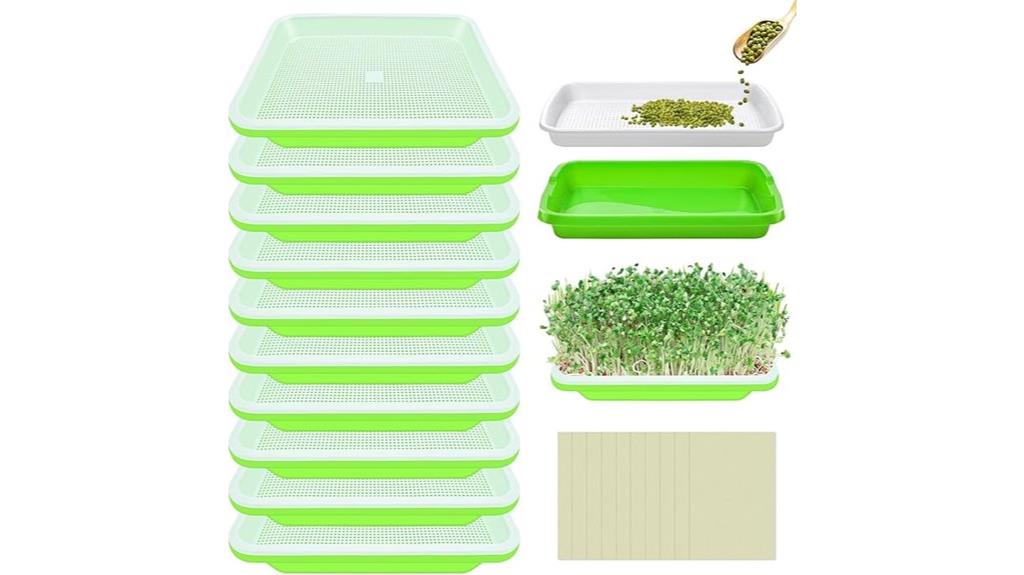 ten pack green seed trays