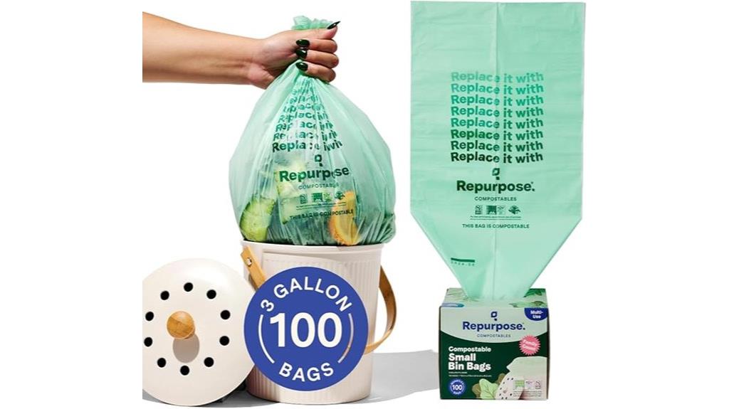 three gallon compostable trash bags