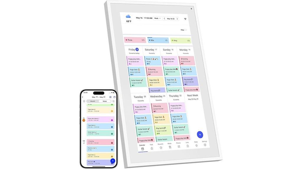 touchscreen digital calendar
