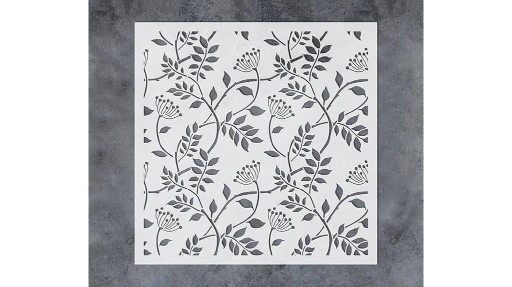trailing leaf wall stencil