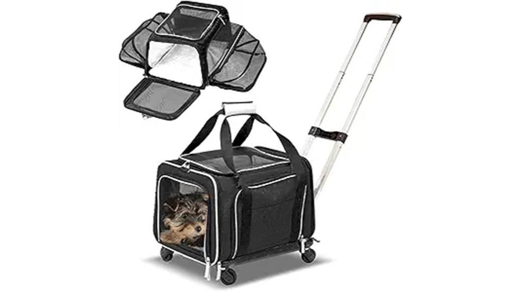 travel friendly rolling pet carrier