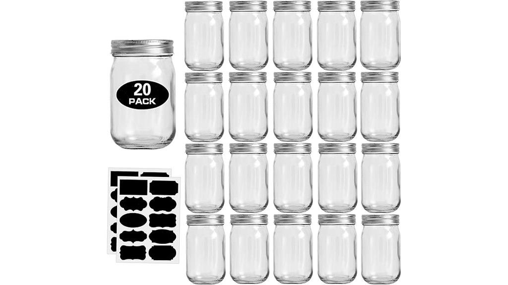 twenty 12oz mason jars