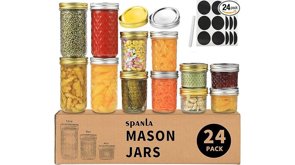 twenty four mason jars