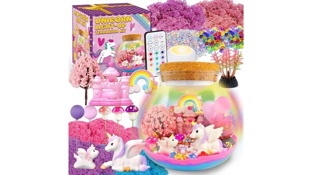 unicorn themed terrarium craft kit