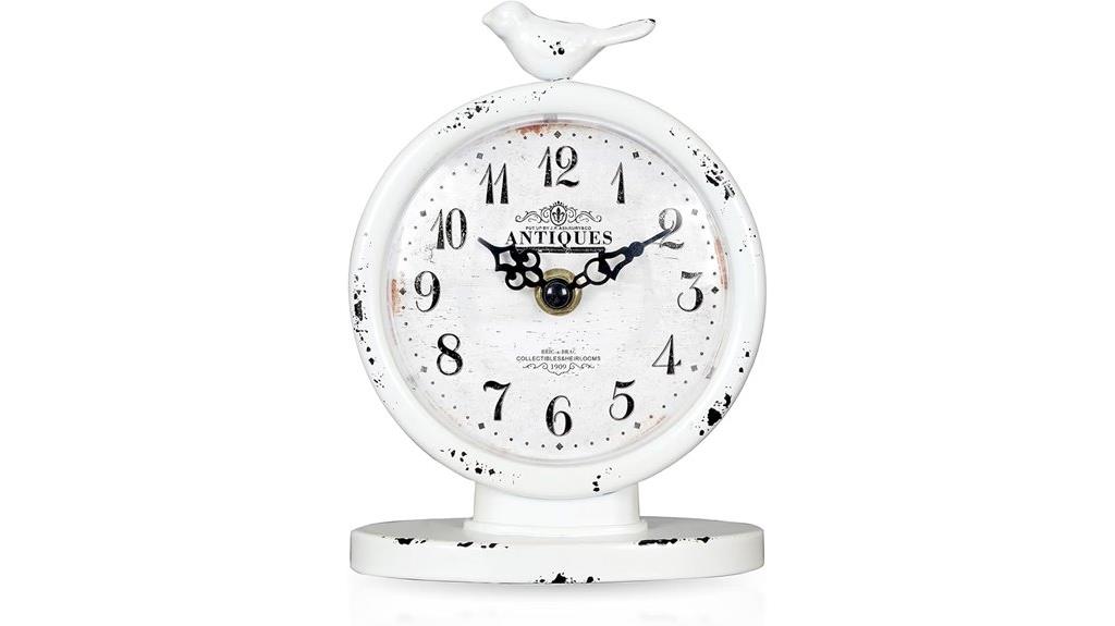 vintage metal desk clock