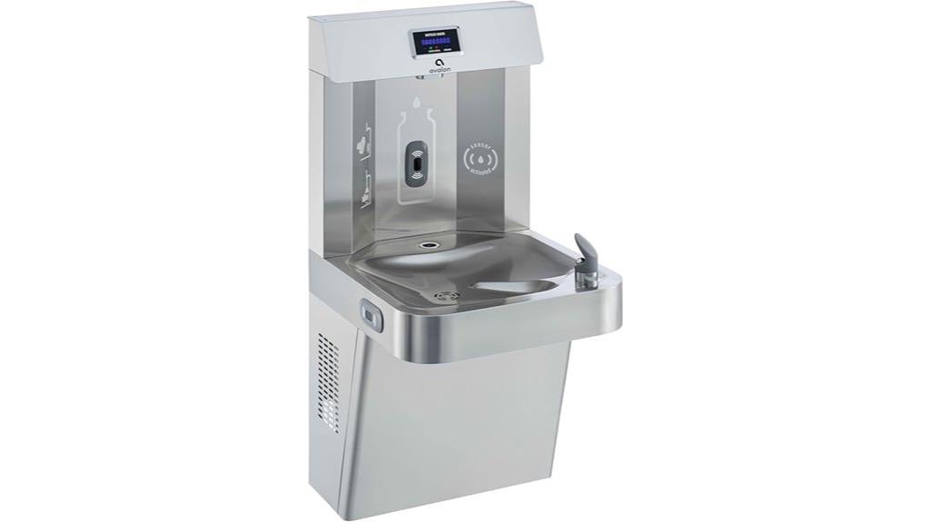 wall mounted fountain with water bottle station