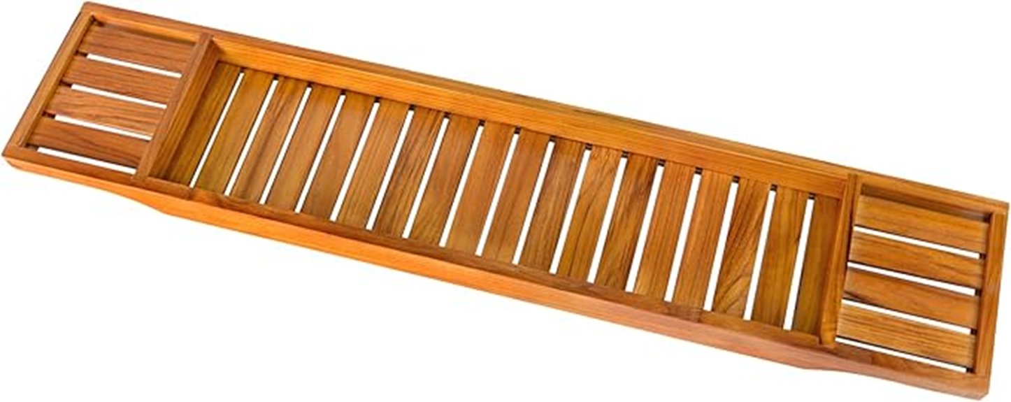 wooden bathtub caddy tray