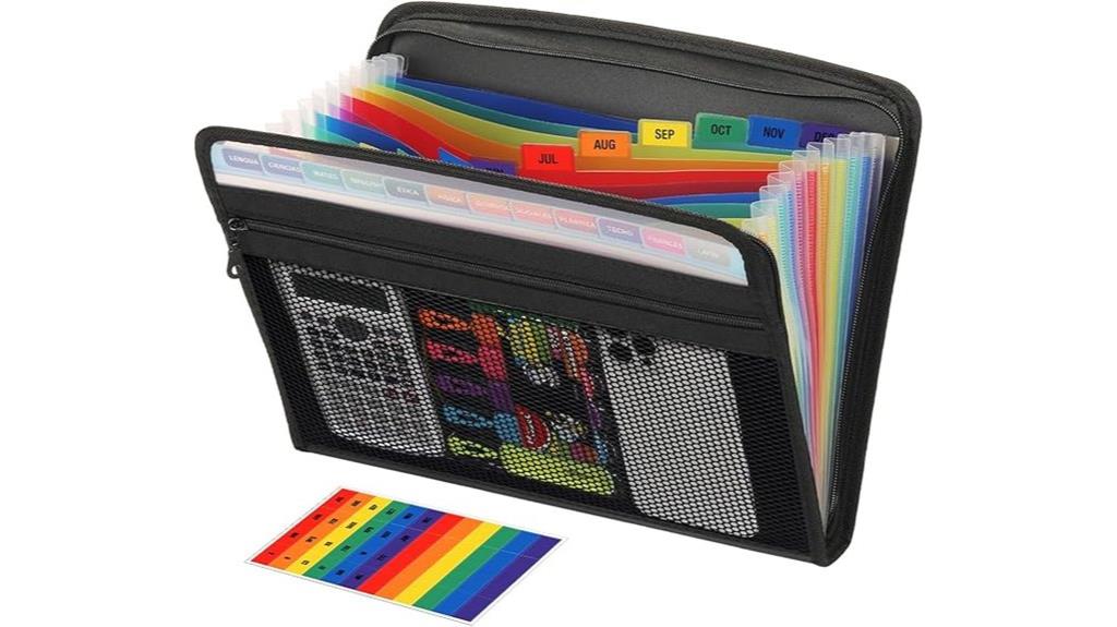 zippered accordion file organizer