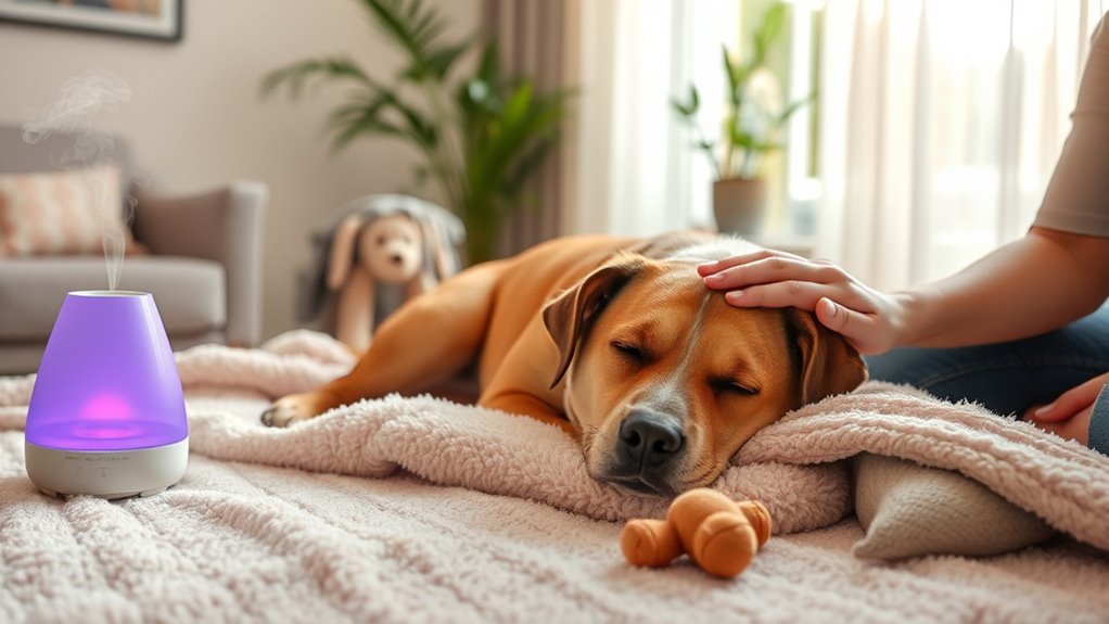 dog massage and calming music