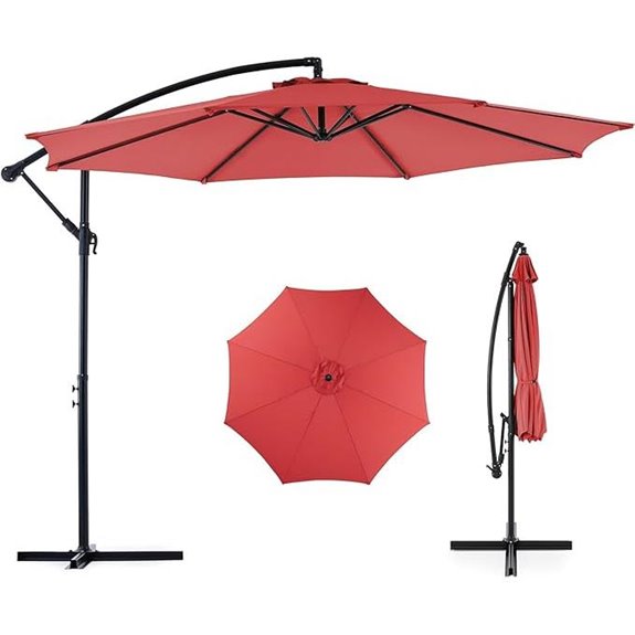 OLIXIS 10FT Offset Patio Umbrella with UV Protection