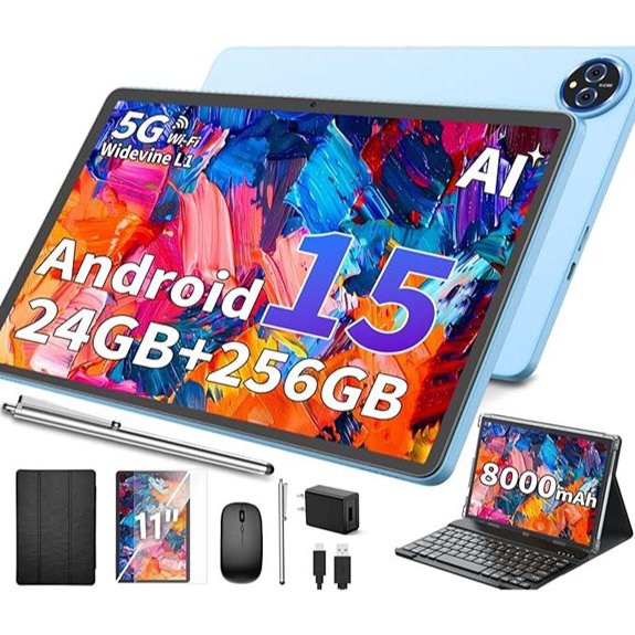11-Inch Android 15 Tablet with Keyboard and 2TB Storage